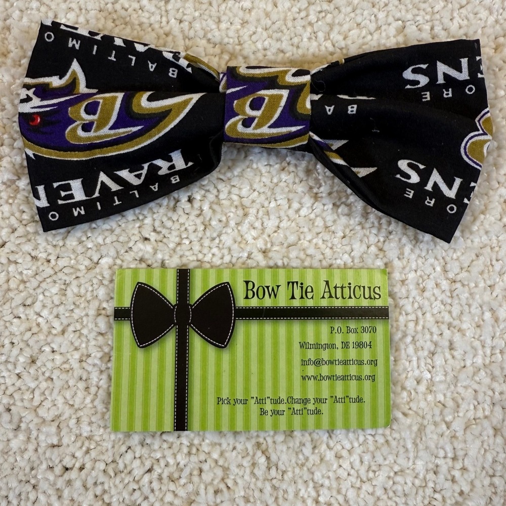 NWOT Pet Bow Tie Atticus Baltimore‎ Ravens NFL Football
